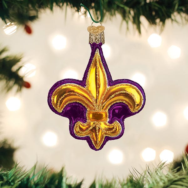 Old World Christmas Purple Fleur-de-lis Ornament