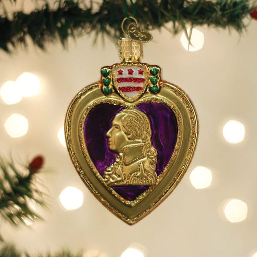 Old World Christmas Purple Heart Ornament