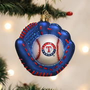 Old World Christmas Rangers Baseball Mitt Ornament