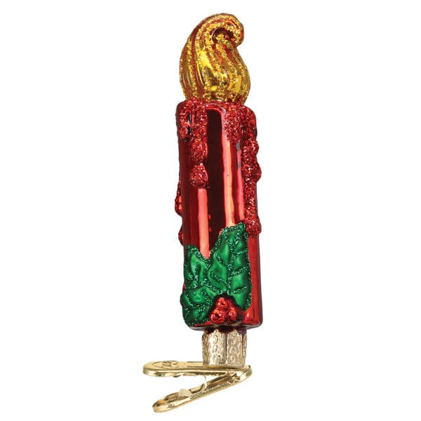 Old World Christmas Red Clip-on Candle Ornament