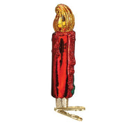 Old World Christmas Red Clip-on Candle Ornament