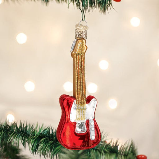 Old World Christmas Red Electric Guitar Ornament