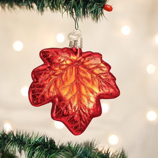 Old World Christmas Red Maple Leaf Ornament