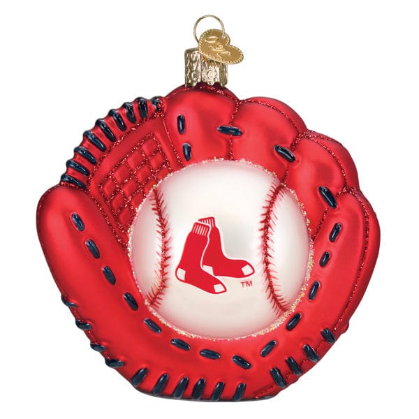 Old World Christmas Red Sox Baseball Mitt Ornament