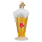 Old World Christmas Red Sox Glass Of Beer Ornament