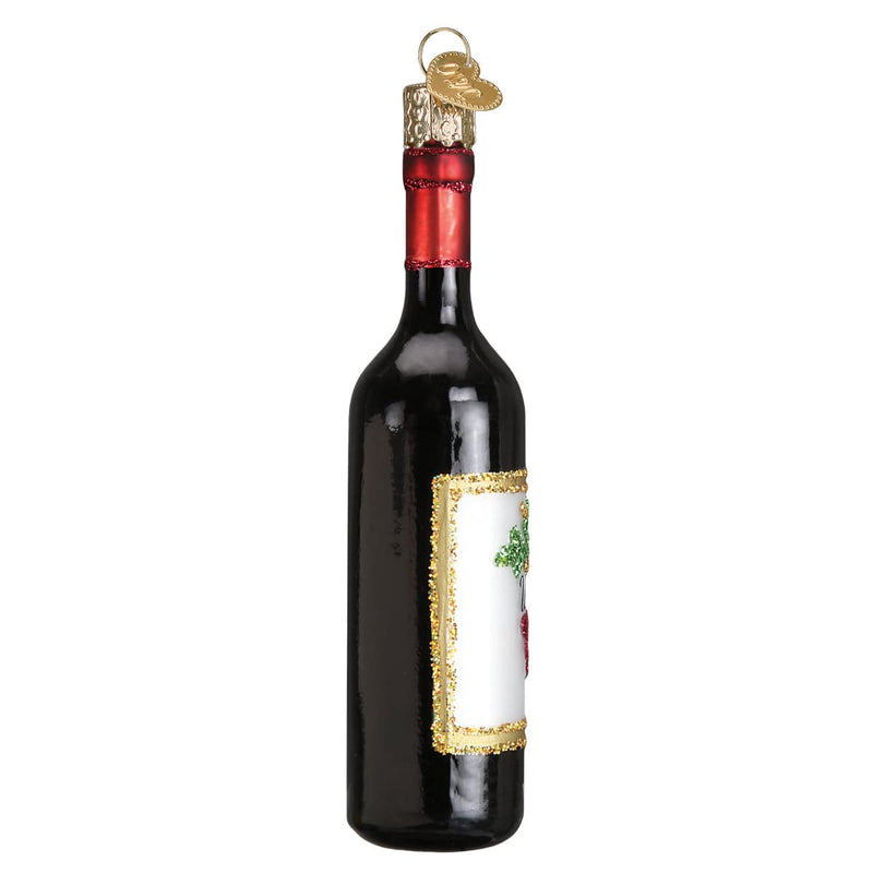 Old World Christmas Red Wine Bottle Ornament