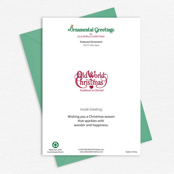 Old World Christmas Reindeer Christmas Card