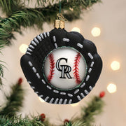 Old World Christmas Rockies Baseball Mitt Ornament