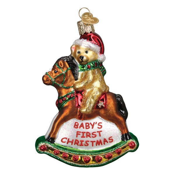 Old World Christmas Rocking Horse Teddy