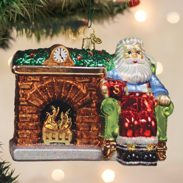 Old World Christmas Santa At Hearth Ornament