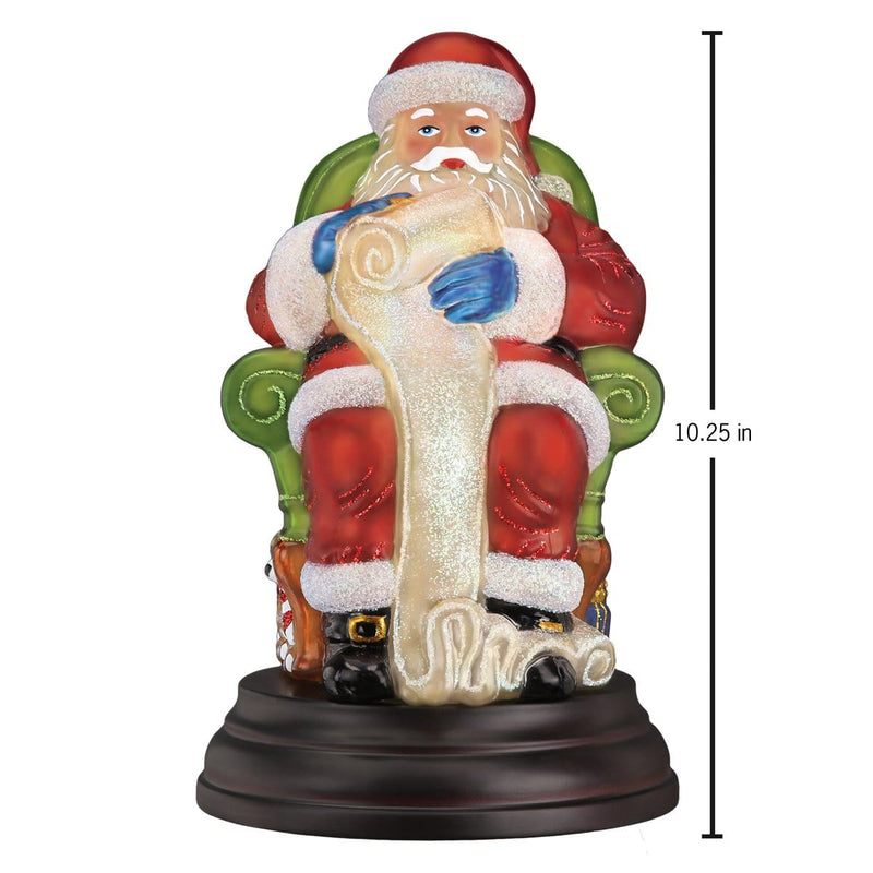 Old World Christmas Santa Checking His List Light