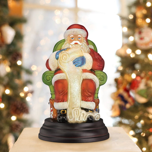 Old World Christmas Santa Checking His List Light