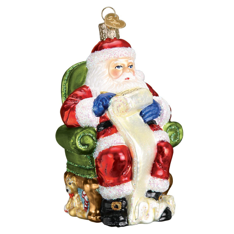 Old World Christmas Santa Checking His List Ornament