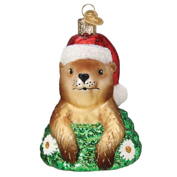 Old World Christmas Santa Groundhog Ornament