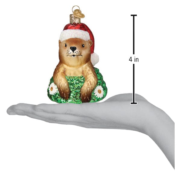 Old World Christmas Santa Groundhog Ornament
