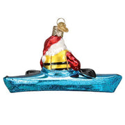 Old World Christmas Santa In Kayak Ornament