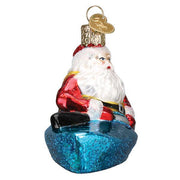 Old World Christmas Santa In Kayak Ornament