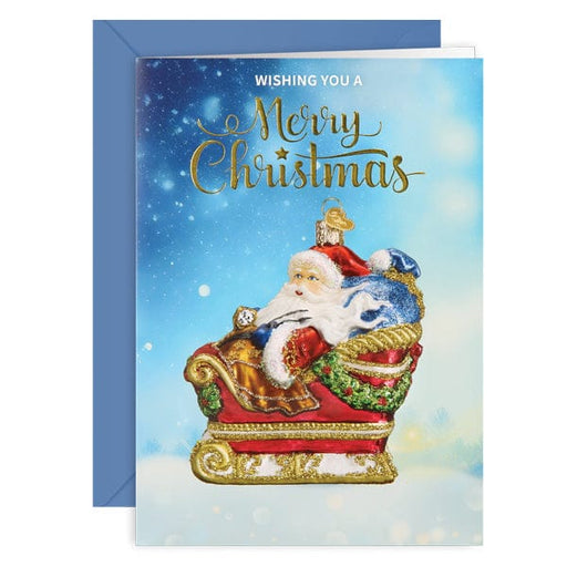 Old World Christmas Santa In Sleigh Christmas Card