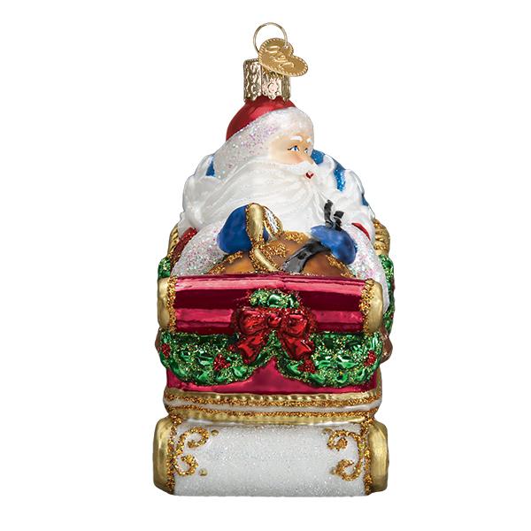Old World Christmas Santa In Sleigh Ornament