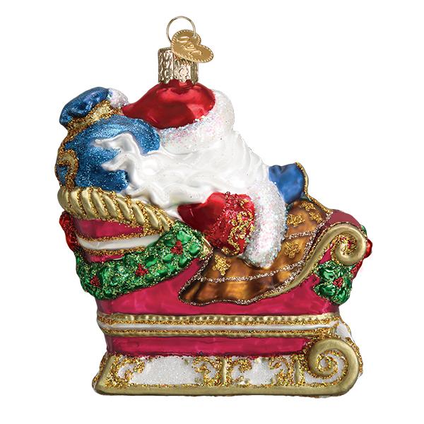 Old World Christmas Santa In Sleigh Ornament