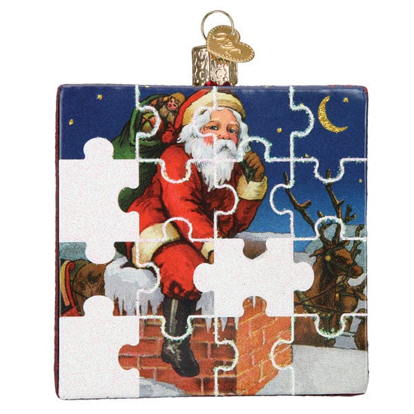 Old World Christmas Santa Jigsaw Puzzle Ornament