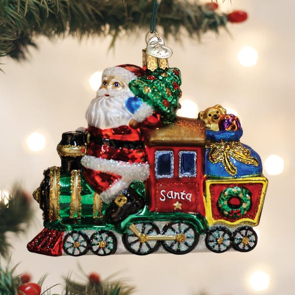 Old World Christmas Santa On Locomotive Ornament