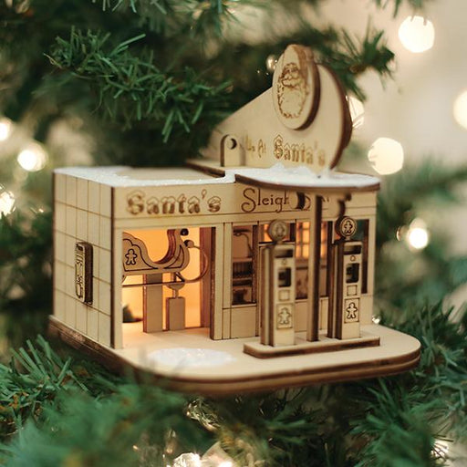 Old World Christmas Santa's Sleigh Station Ornament