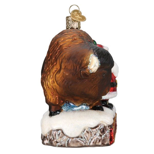 Old World Christmas Santa With Bison Ornament