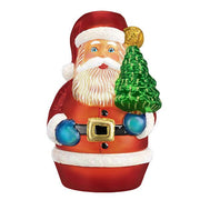 Old World Christmas Santa With Tree Candle Light