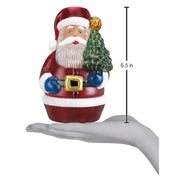 Old World Christmas Santa With Tree Candle Light