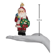 Old World Christmas Santa With Wreath Ornament