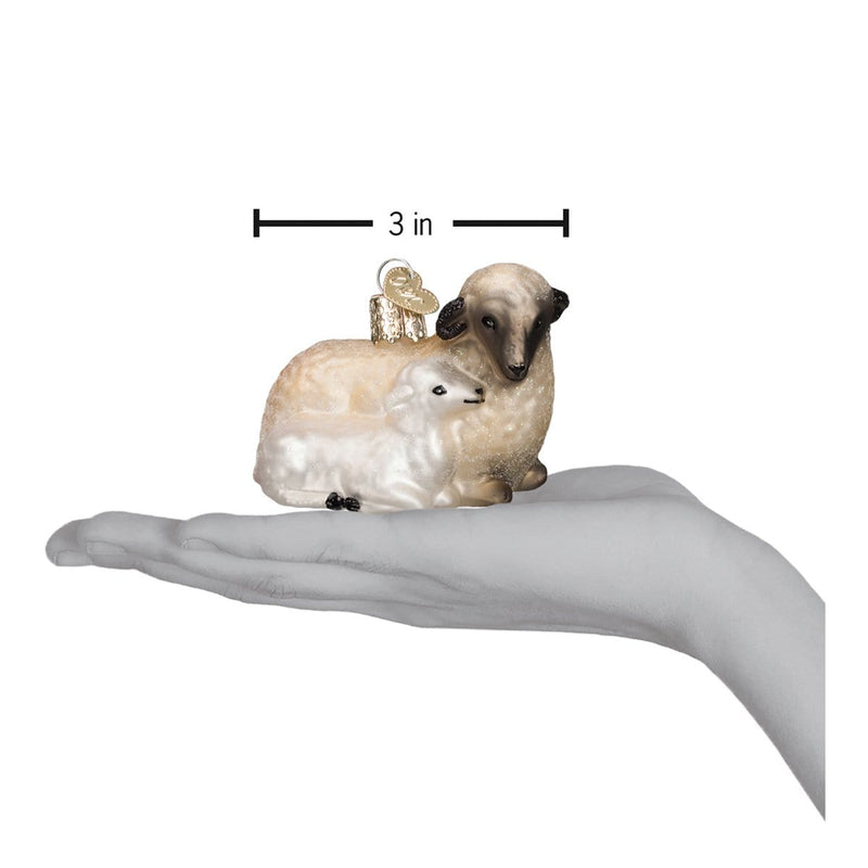 Old World Christmas Sheep With Lamb Ornament