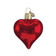 Old World Christmas Shiny Red Heart Ornament