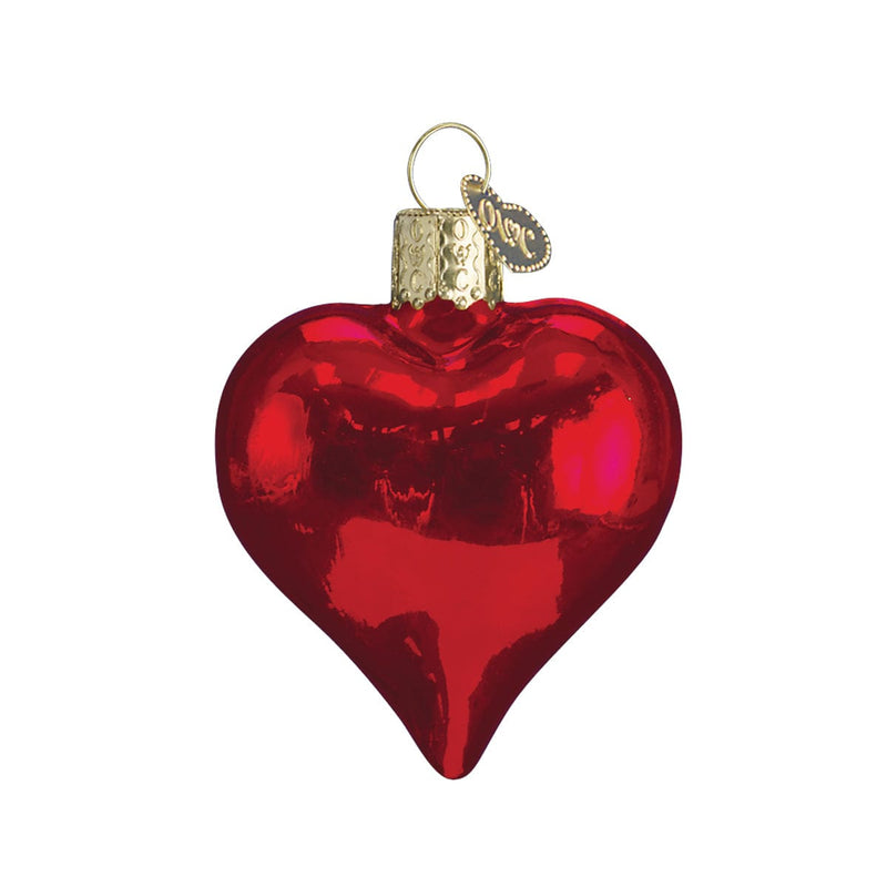 Old World Christmas Shiny Red Heart Ornament
