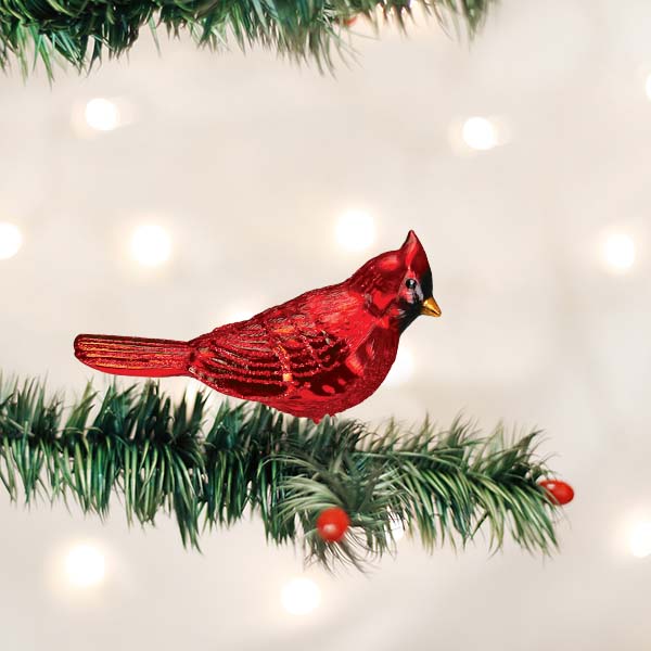 Old World Christmas Shiny Red Northern Cardinal Ornament