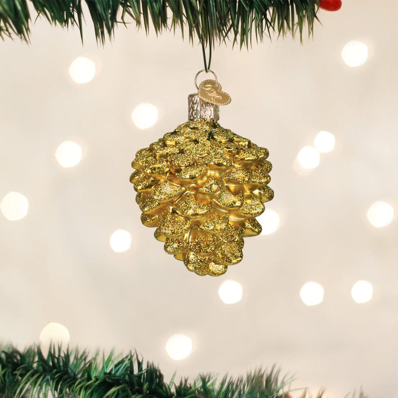 Old World Christmas Small Gold Pine Cone