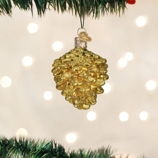 Old World Christmas Small Gold Pine Cone