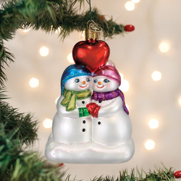 Old World Christmas Snow Couple's First Christmas Ornament