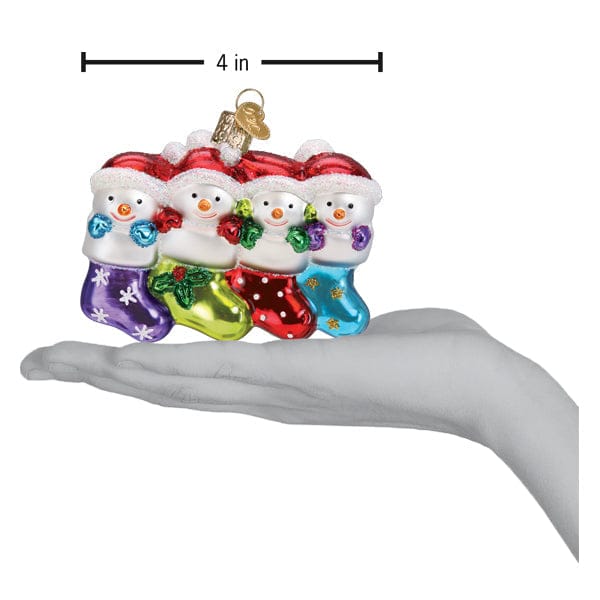 Old World Christmas Snow Family Of 4 Ornament