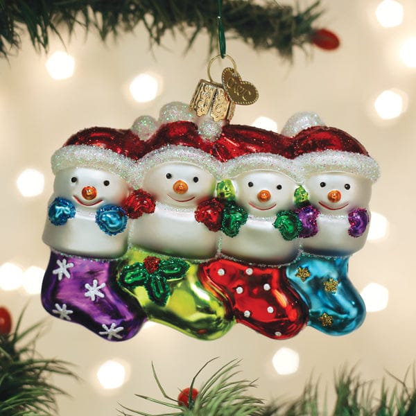 Old World Christmas Snow Family Of 4 Ornament