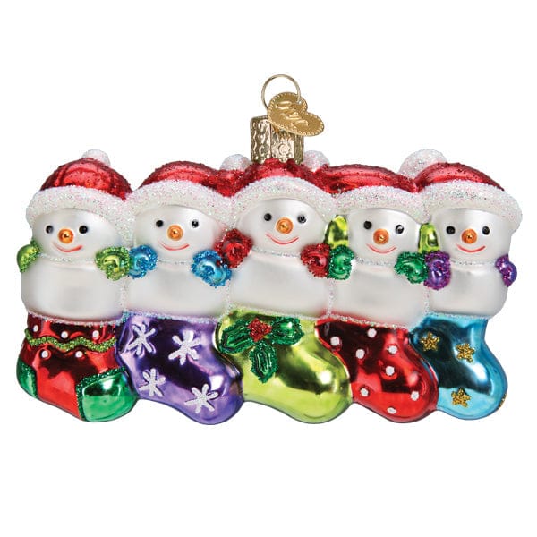 Old World Christmas Snow Family Of 5 Ornament