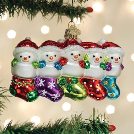 Old World Christmas Snow Family Of 5 Ornament