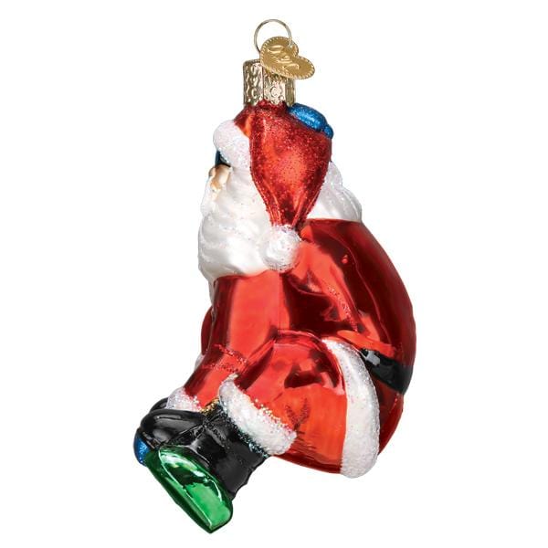 Old World Christmas Snowboarding Santa Ornament