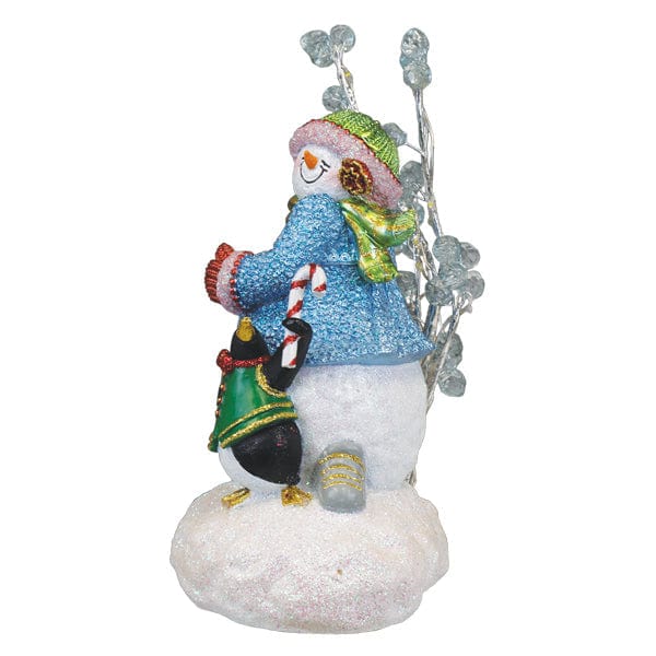 Old World Christmas Snowgal And Penguin Lighted Figurine