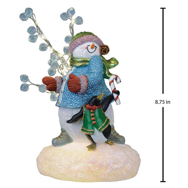 Old World Christmas Snowgal And Penguin Lighted Figurine