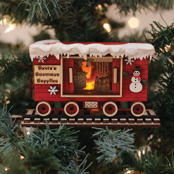 Old World Christmas Snowman Box Car Ornament