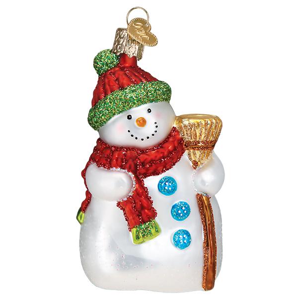 Old World Christmas Snowman With Broom Ornament