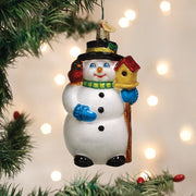 Old World Christmas Snowman With Cardinal Ornament