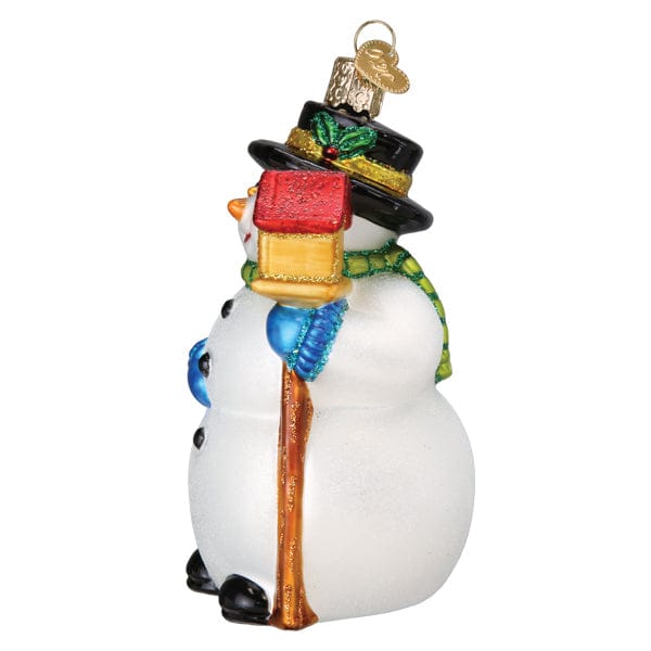 Old World Christmas Snowman With Cardinal Ornament