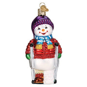 Old World Christmas Snowman With Crutches Ornament